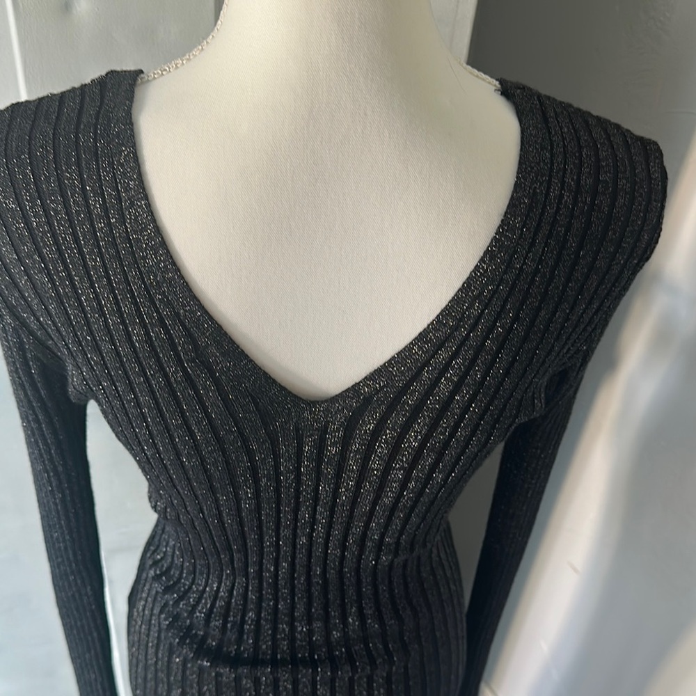 Almost Famous Black Long Sleeve Ribbed Dress - Picture 5 of 9